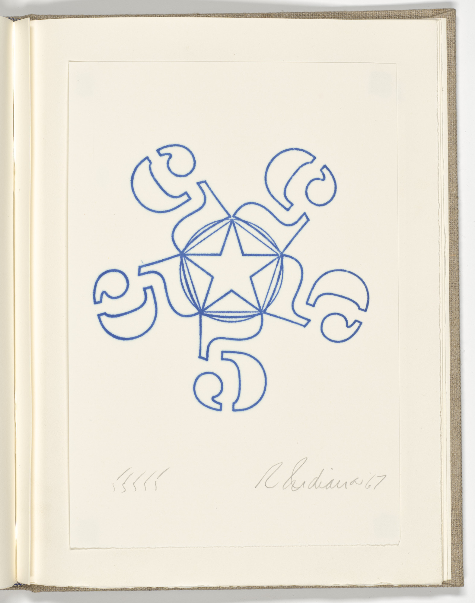 Robert Indiana. 55555 (folio 10) from Stamped Indelibly