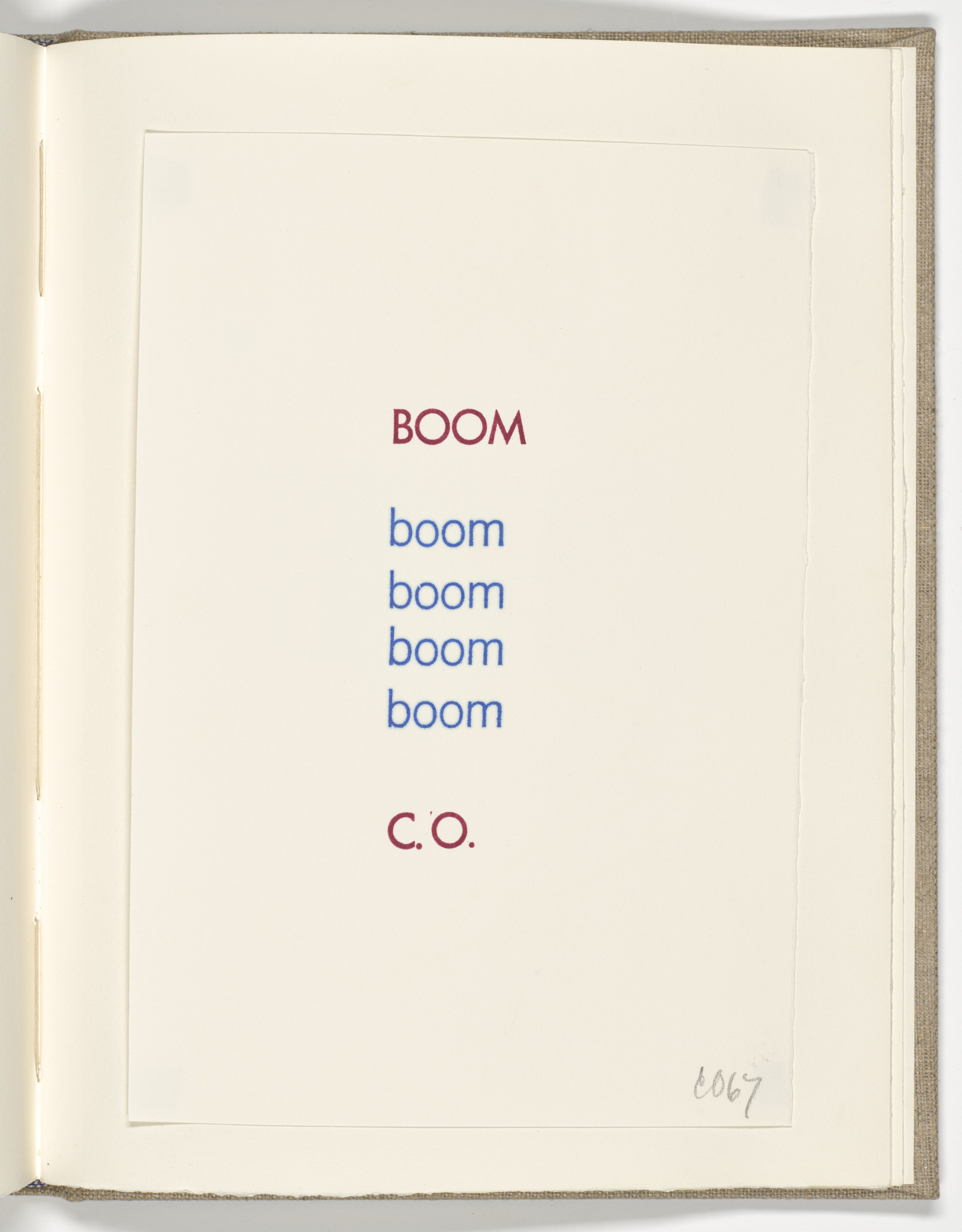 Claes Oldenburg. Boom (folio 11) from Stamped Indelibly