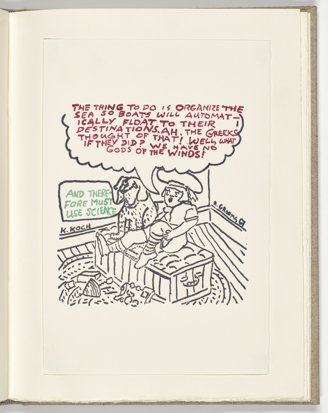Kenneth Koch, Red Grooms. Plate (folio 4) from Stamped Indelibly. 1967