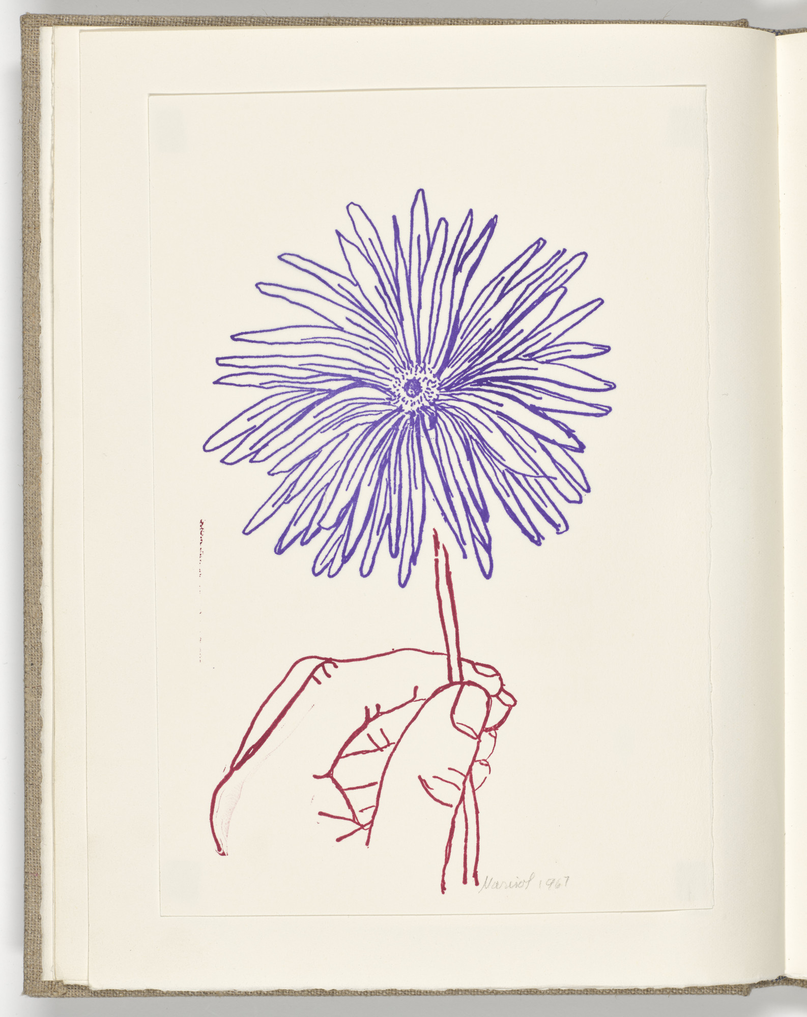 Marisol (Marisol Escobar). Hand and Flower (folio 4 verso) from Stamped Indelibly