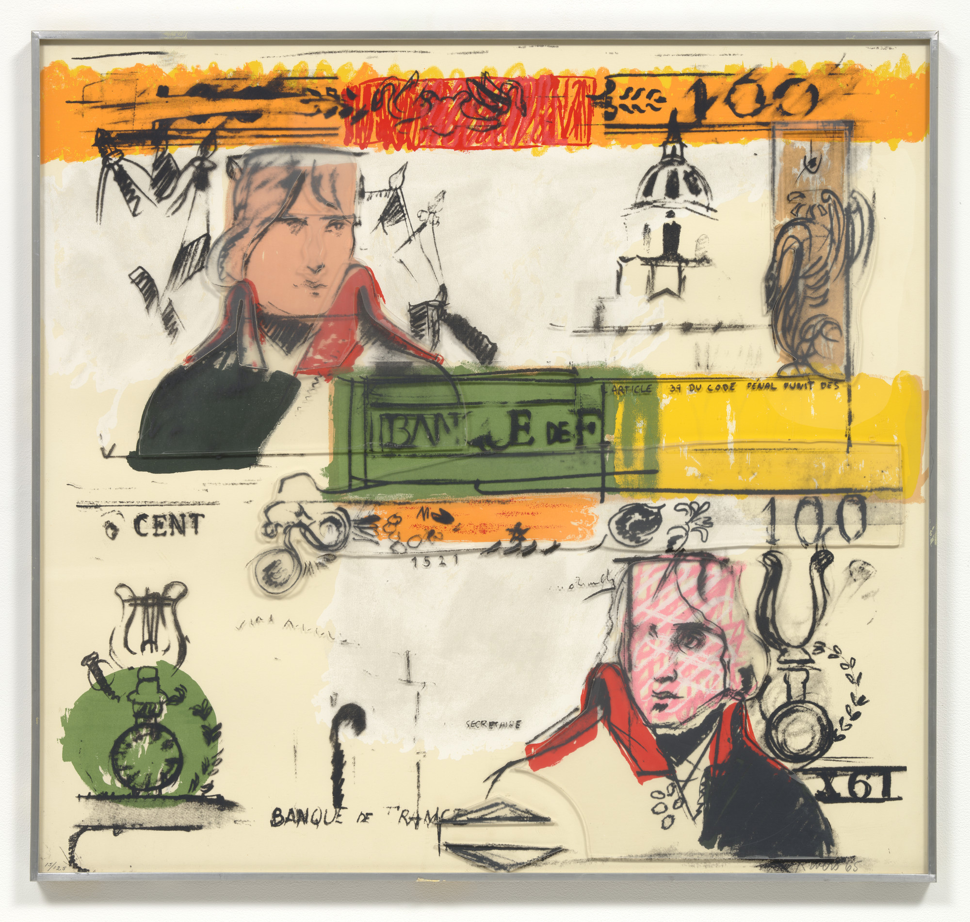 Larry Rivers. Double French Money from Four on Plexiglas. 1965
