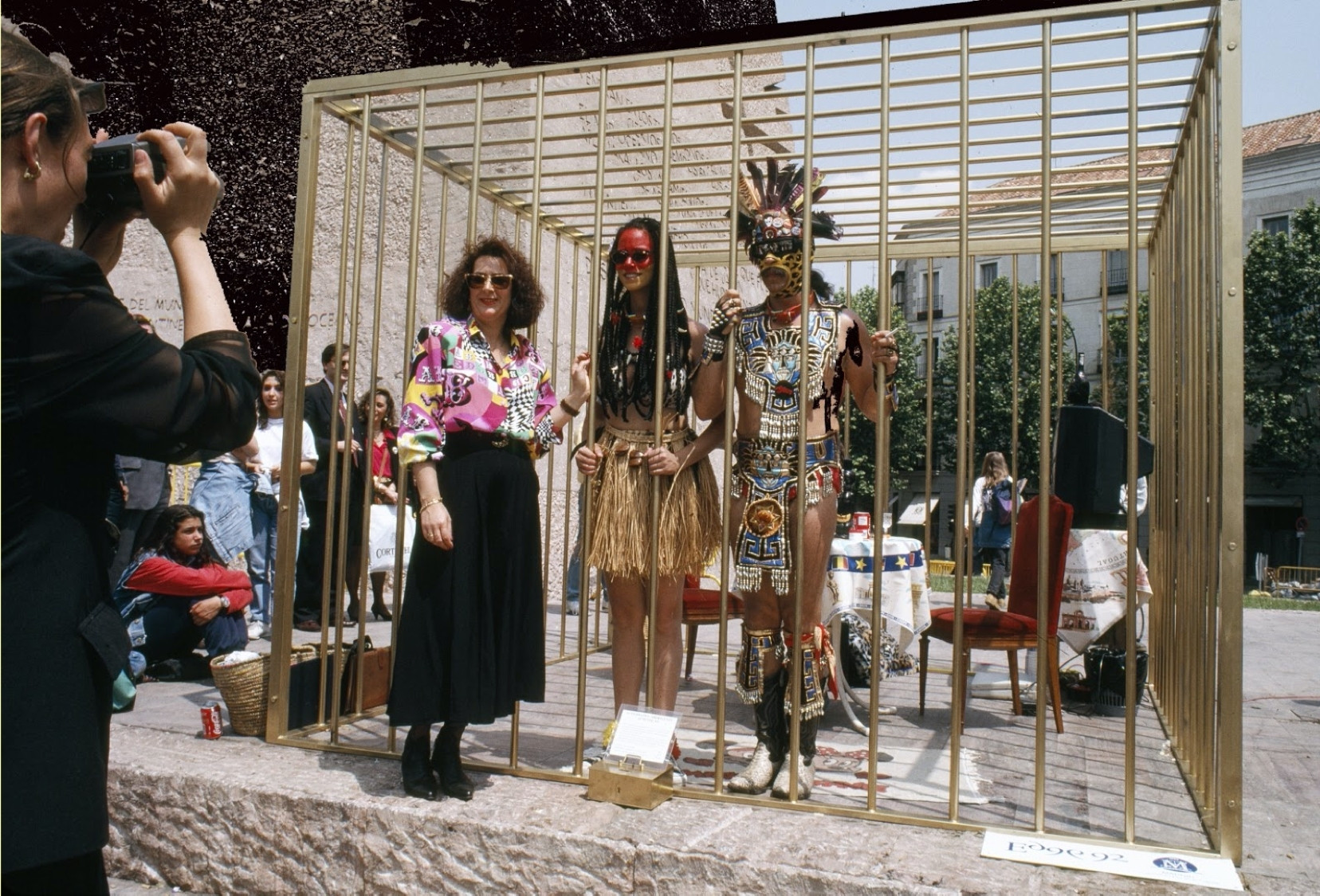 Coco Fusco, Paula Heredia. The Couple in the Cage: Guatinaui Odyssey. 1993