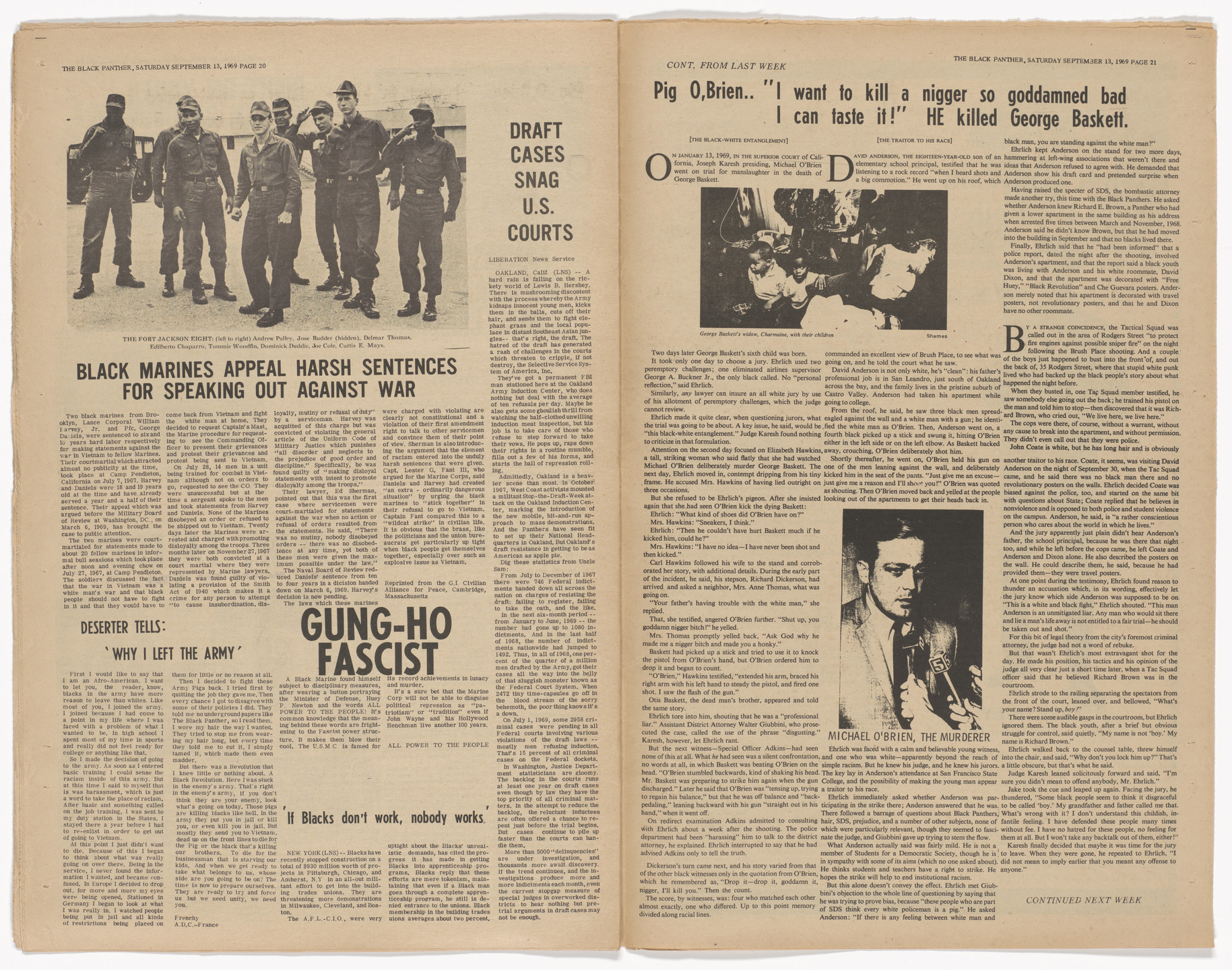 Emory Douglas. The Black Panther Newspaper, vol. 3, no. 21, Next victim of fascist frame up?. 1969