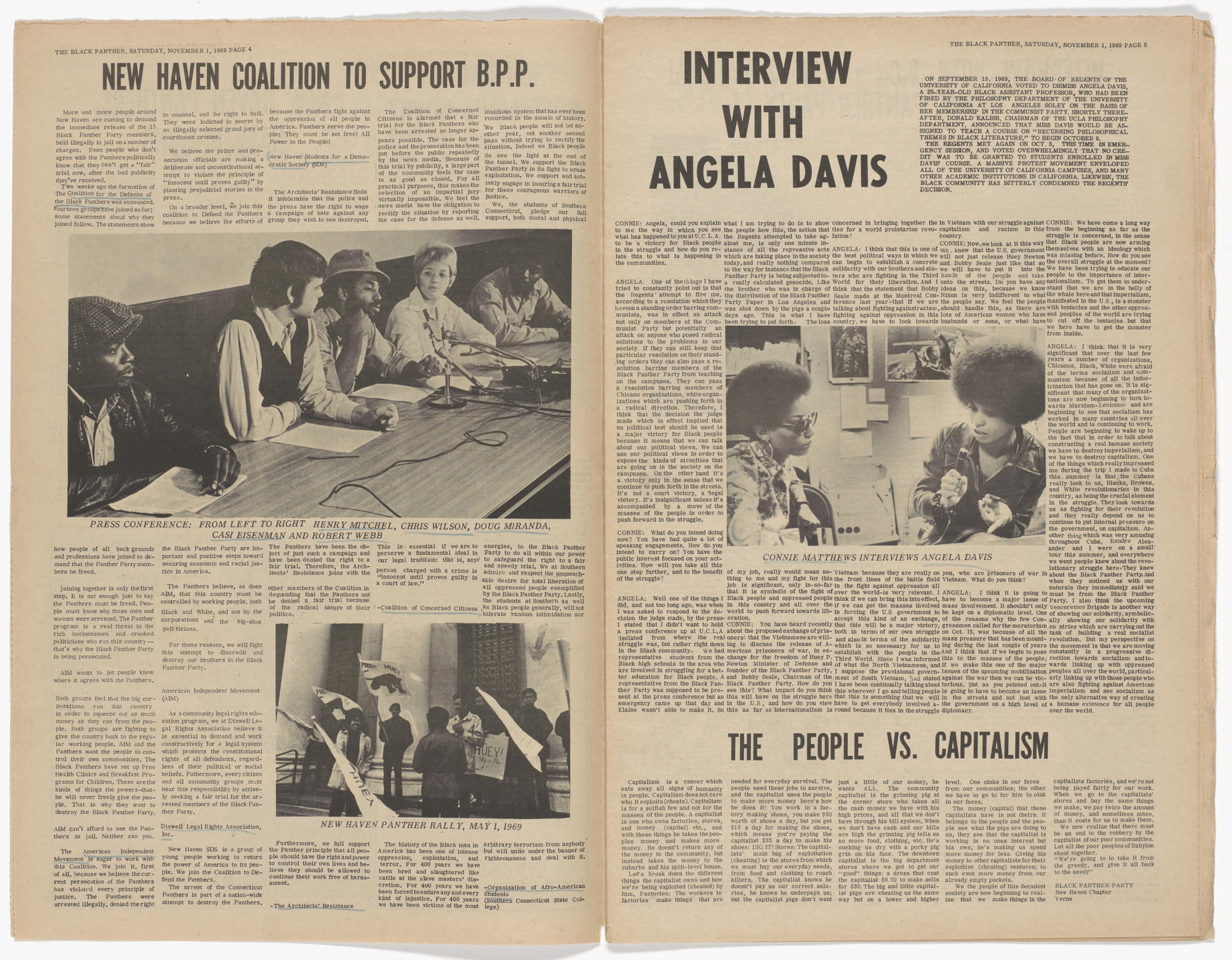 Emory Douglas. The Black Panther Newspaper, vol. 3, no. 28 (Bobby &amp; Huey: Politcal Prisoners of USA Fascism). 1969
