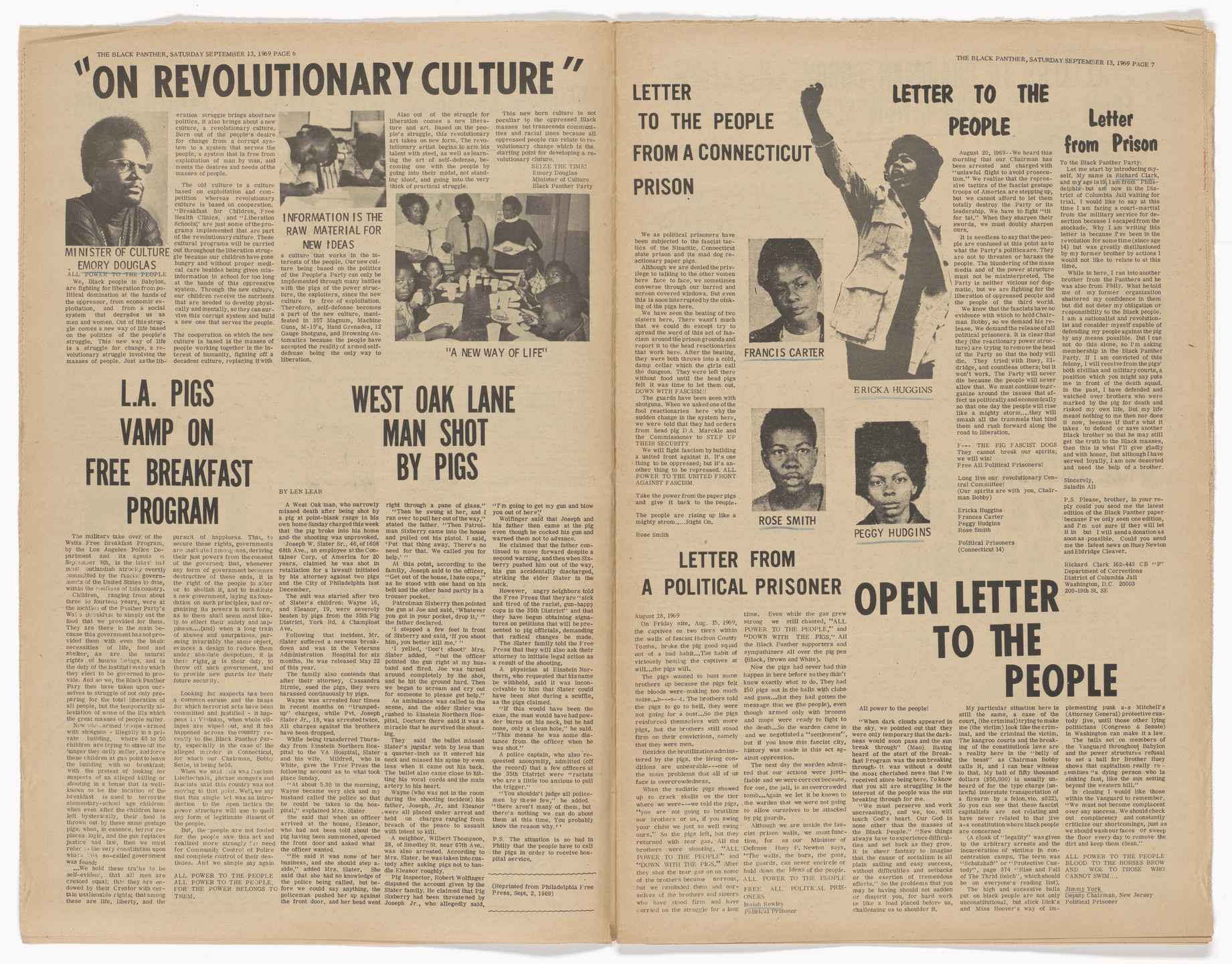 Emory Douglas. The Black Panther Newspaper, vol. 3, no. 21, Next victim of fascist frame up?. 1969