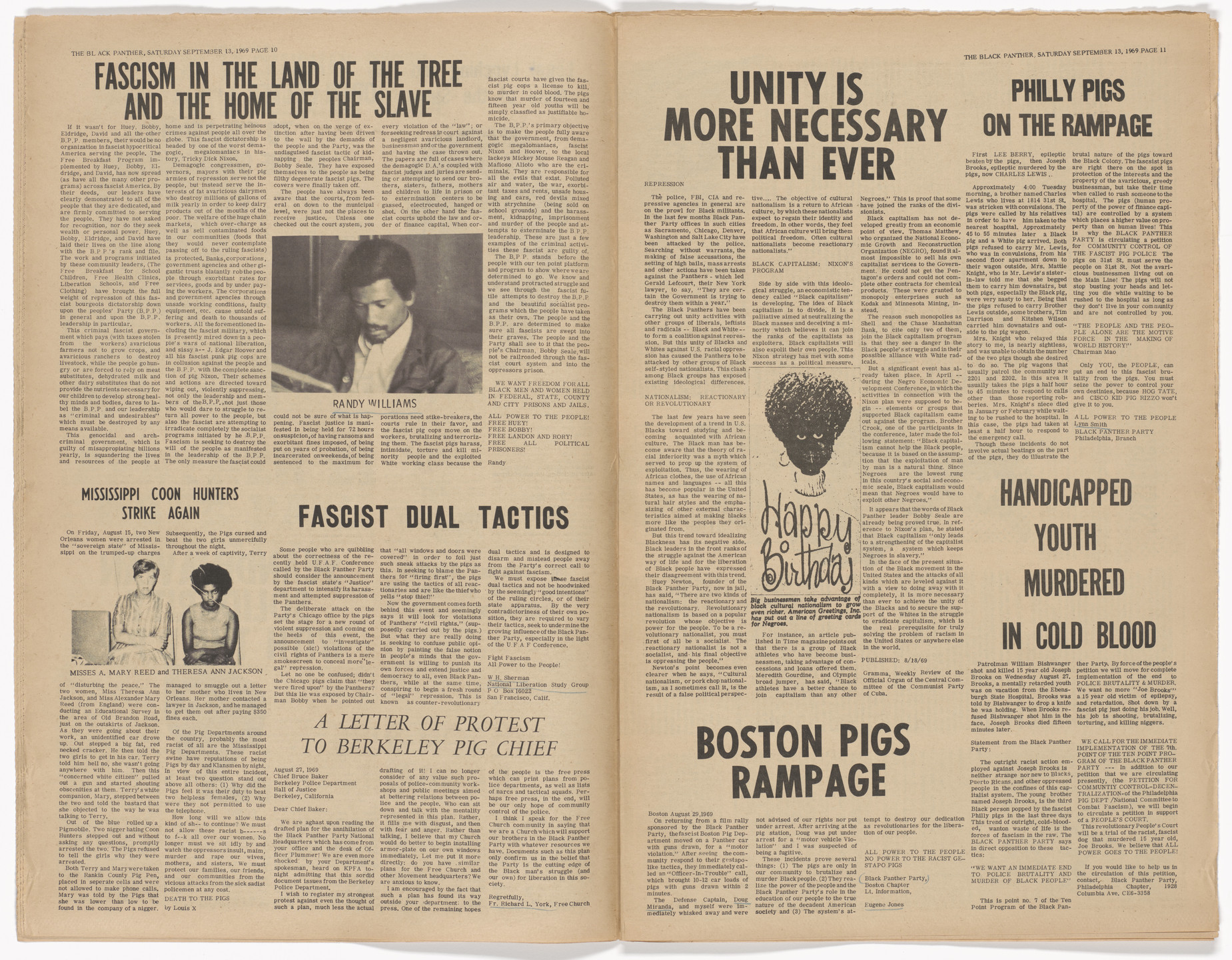 Emory Douglas. The Black Panther Newspaper, vol. 3, no. 21, Next victim of fascist frame up?. 1969