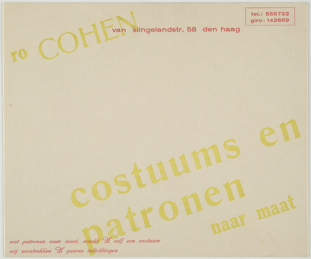 Ro Cohen costuums en patronen naar maat