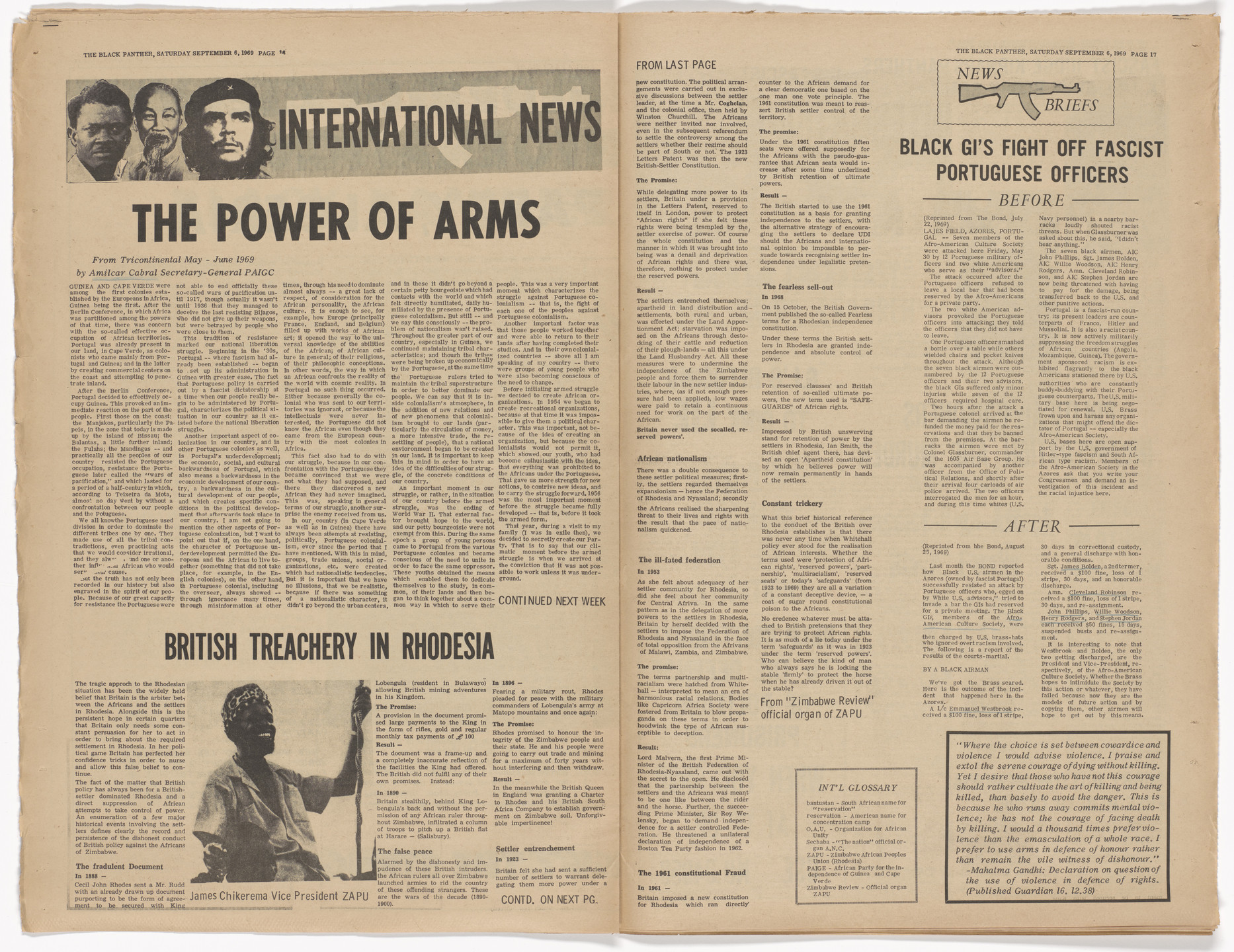 Emory Douglas, Yolanda Lopez. The Black Panther Newspaper, vol. 3, no. 20 (Huey Newton, Eldridge Cleaver, Bobby Seale). 1969