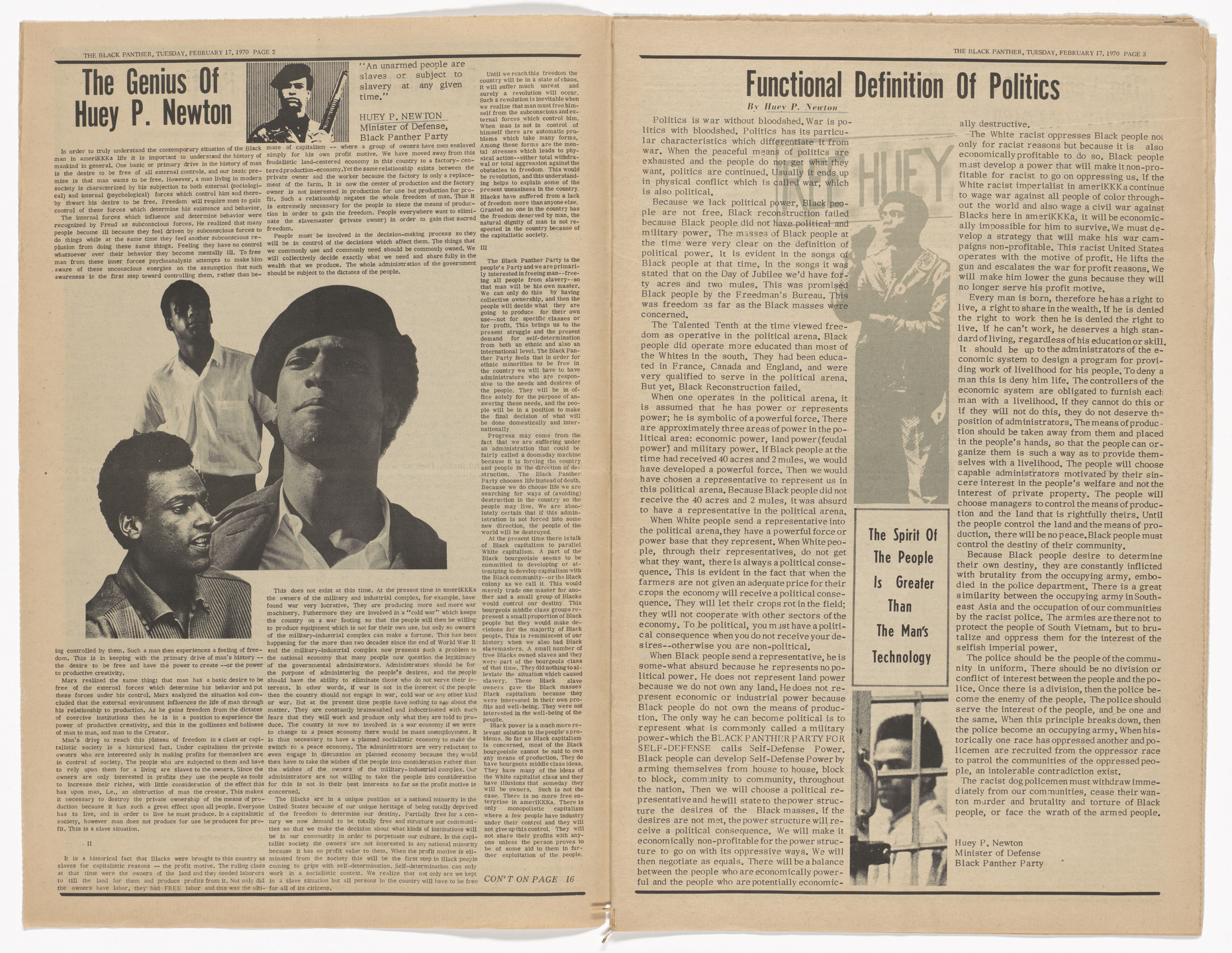 Emory Douglas. The Black Panther Newspaper, vol. 4, no.10 (Happy birthday Huey). 1970