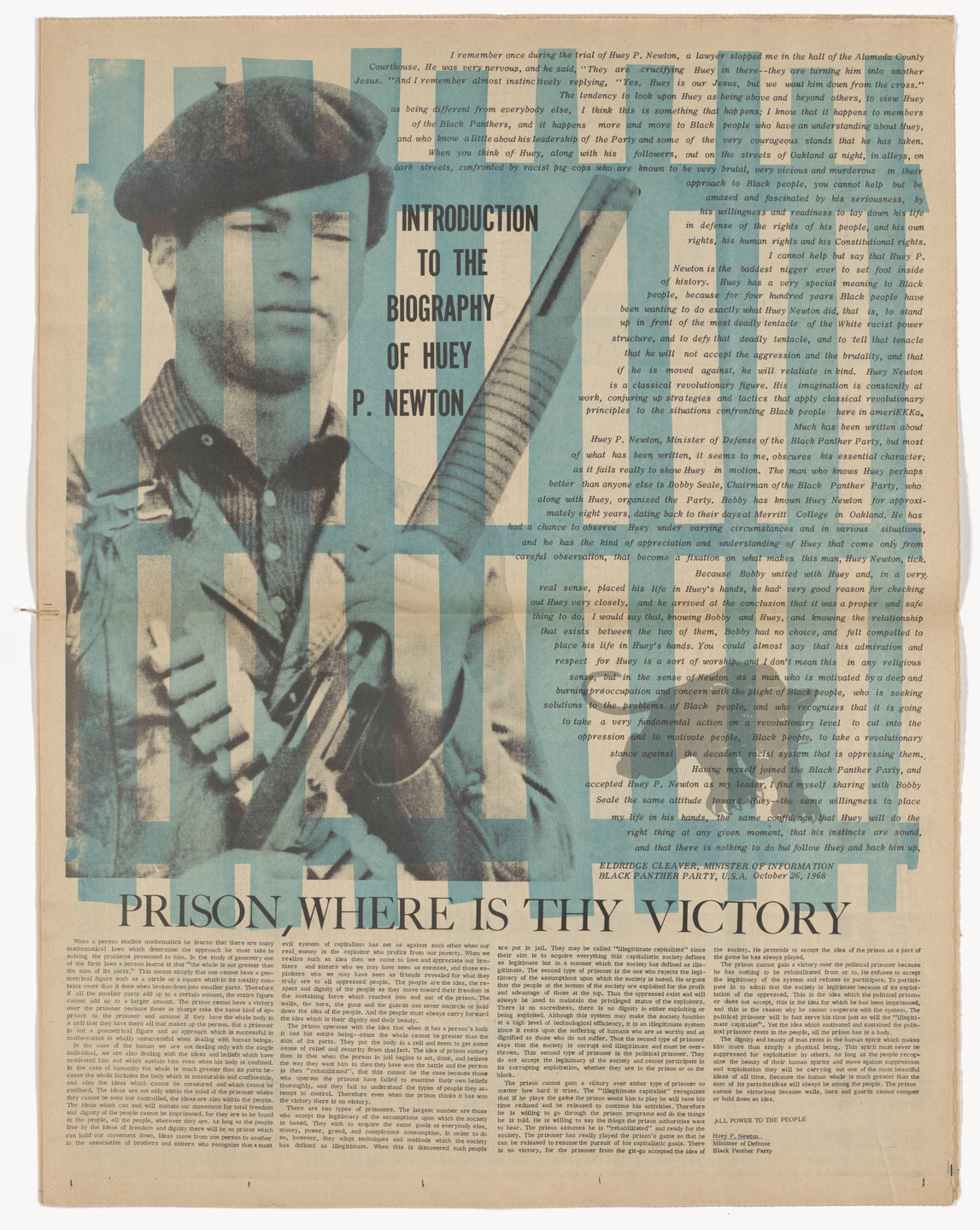 Emory Douglas. The Black Panther Newspaper, vol. 4, no.10 (Happy birthday Huey). 1970