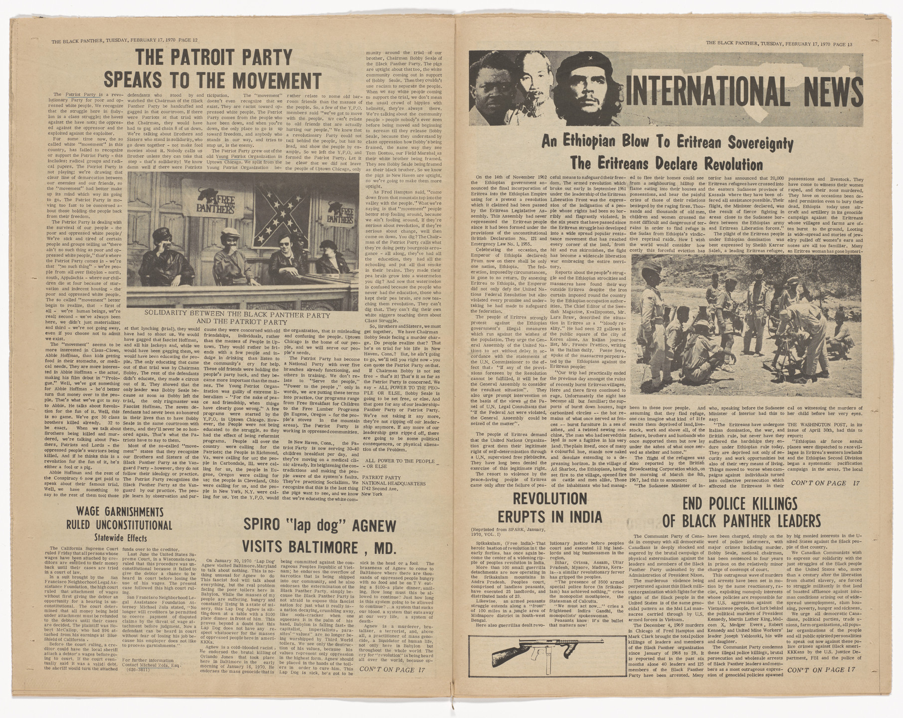 Emory Douglas. The Black Panther Newspaper, vol. 4, no.10 (Happy birthday Huey). 1970