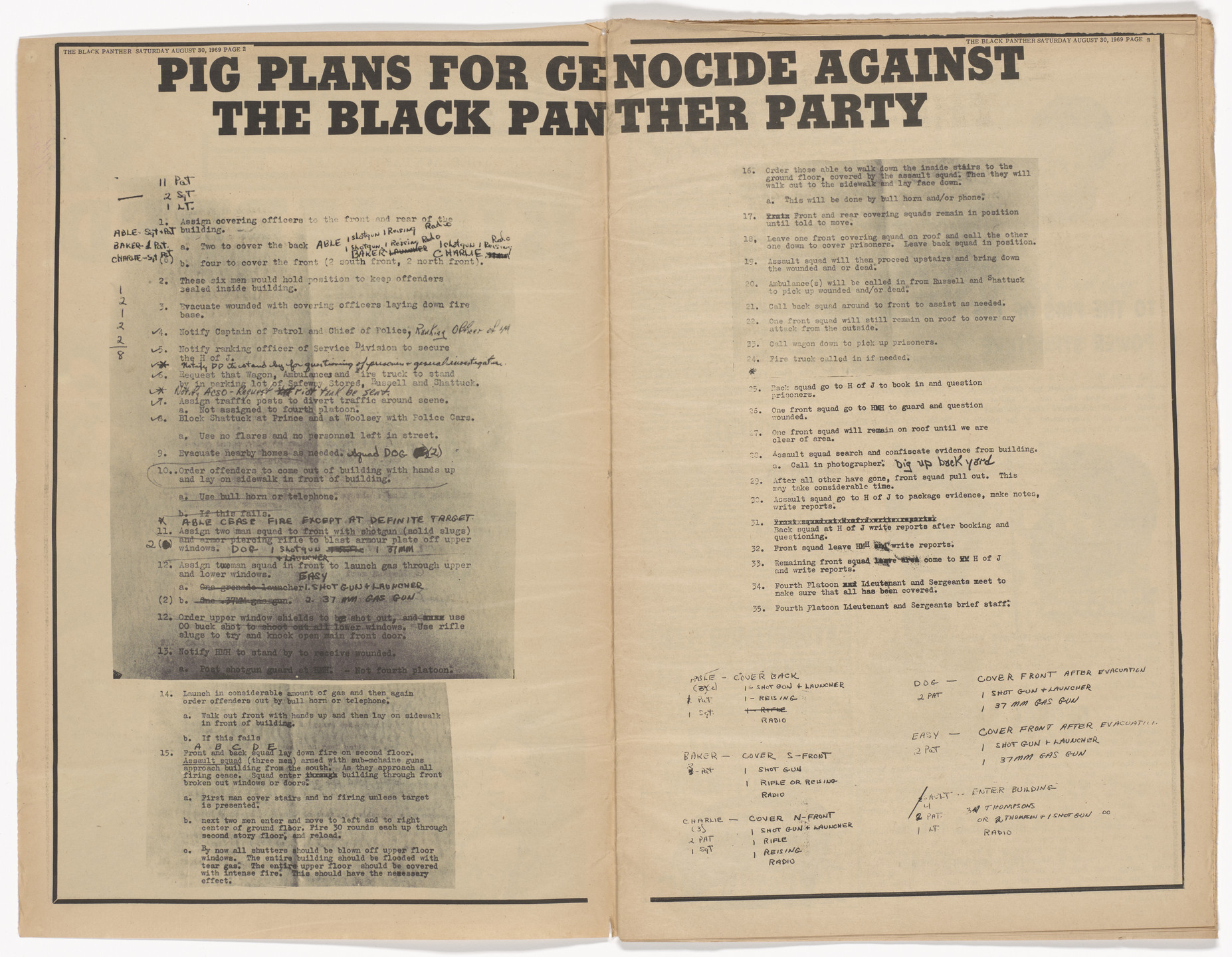 Emory Douglas. The Black Panther Newspaper, vol. 3, no. 19 (Kidnapped). 1969