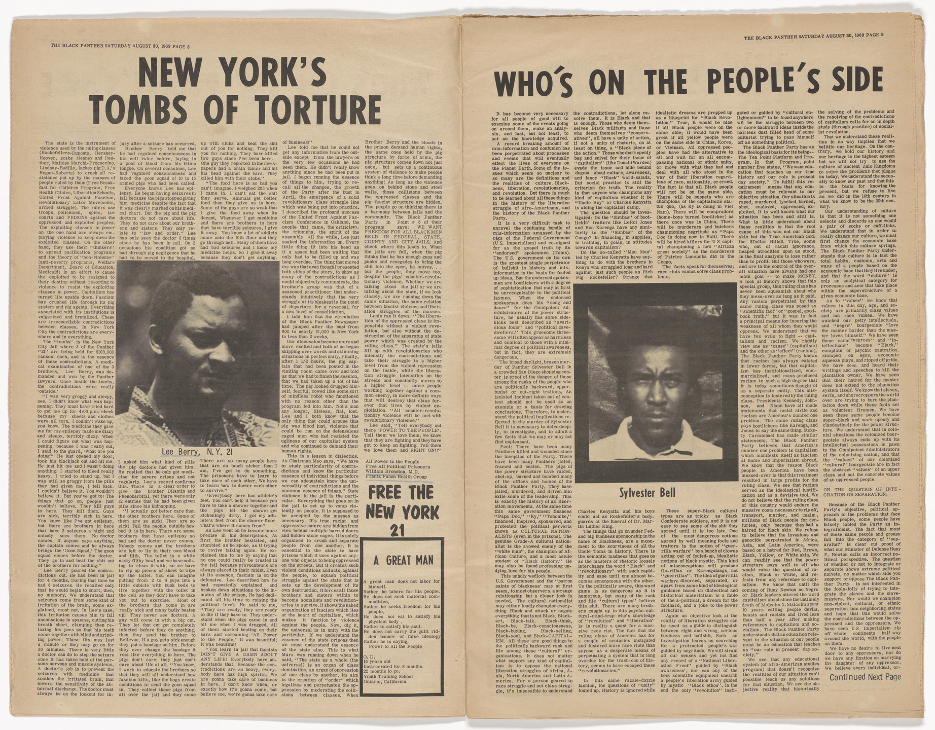 Emory Douglas. The Black Panther Newspaper, vol. 3, no. 19 (Kidnapped). 1969