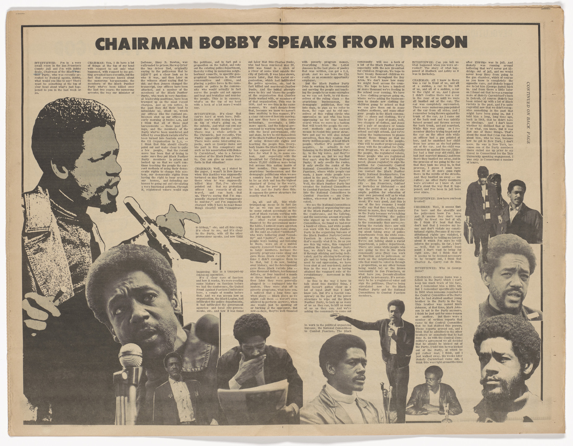 Emory Douglas. The Black Panther Newspaper, vol. 3, no. 19 (Kidnapped). 1969