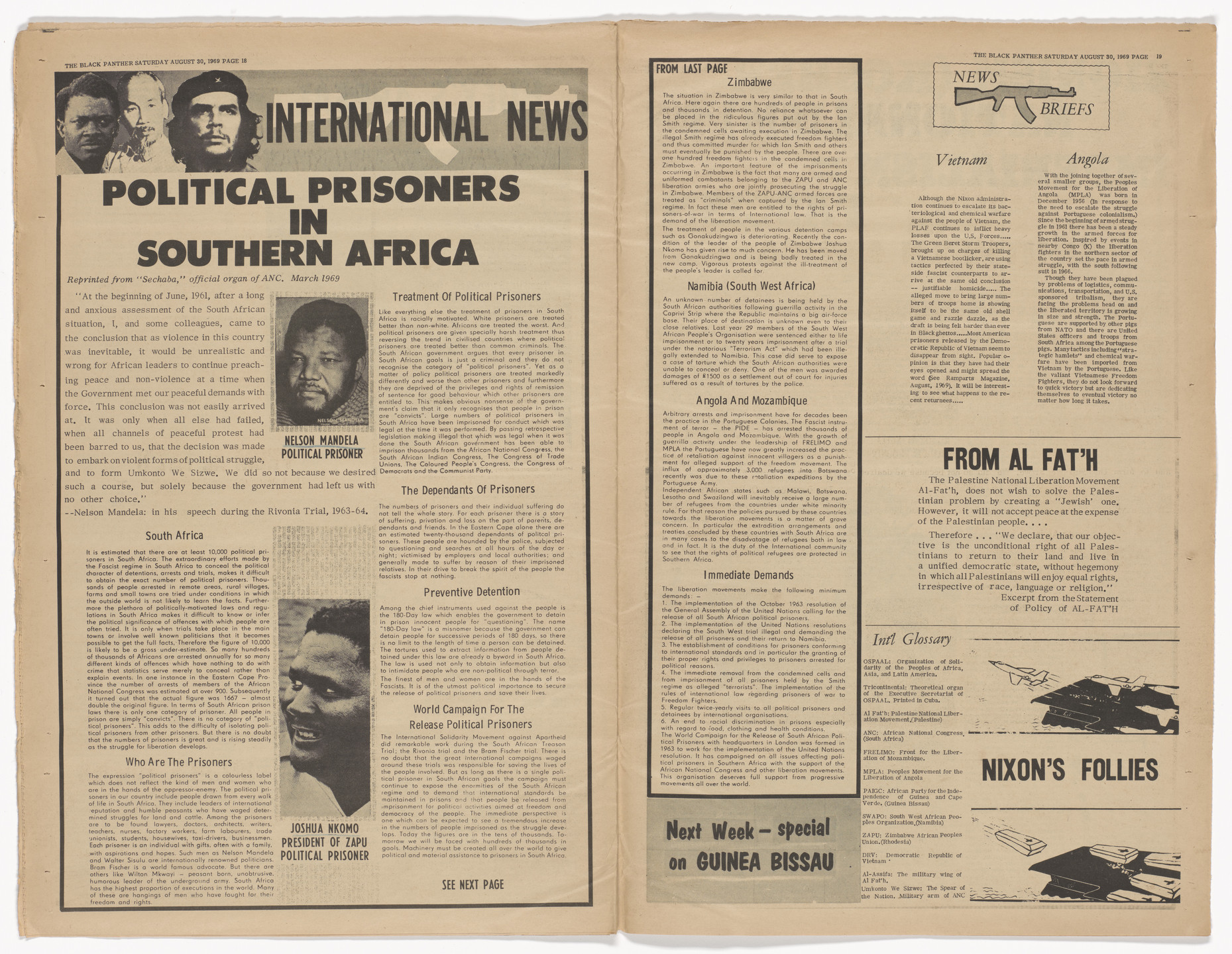 Emory Douglas. The Black Panther Newspaper, vol. 3, no. 19 (Kidnapped). 1969