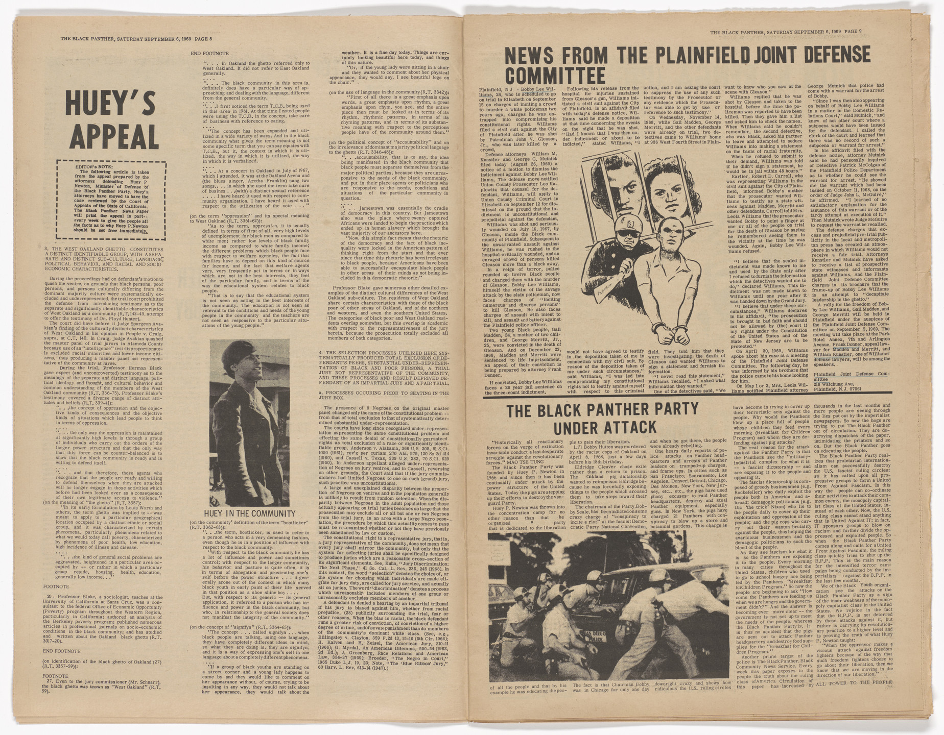 Emory Douglas, Yolanda Lopez. The Black Panther Newspaper, vol. 3, no. 20 (Huey Newton, Eldridge Cleaver, Bobby Seale). 1969