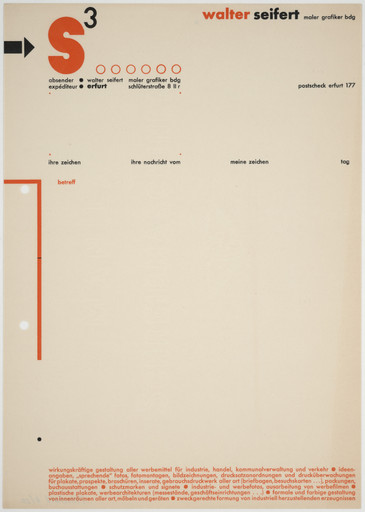 Walter Seifert stationery letterhead