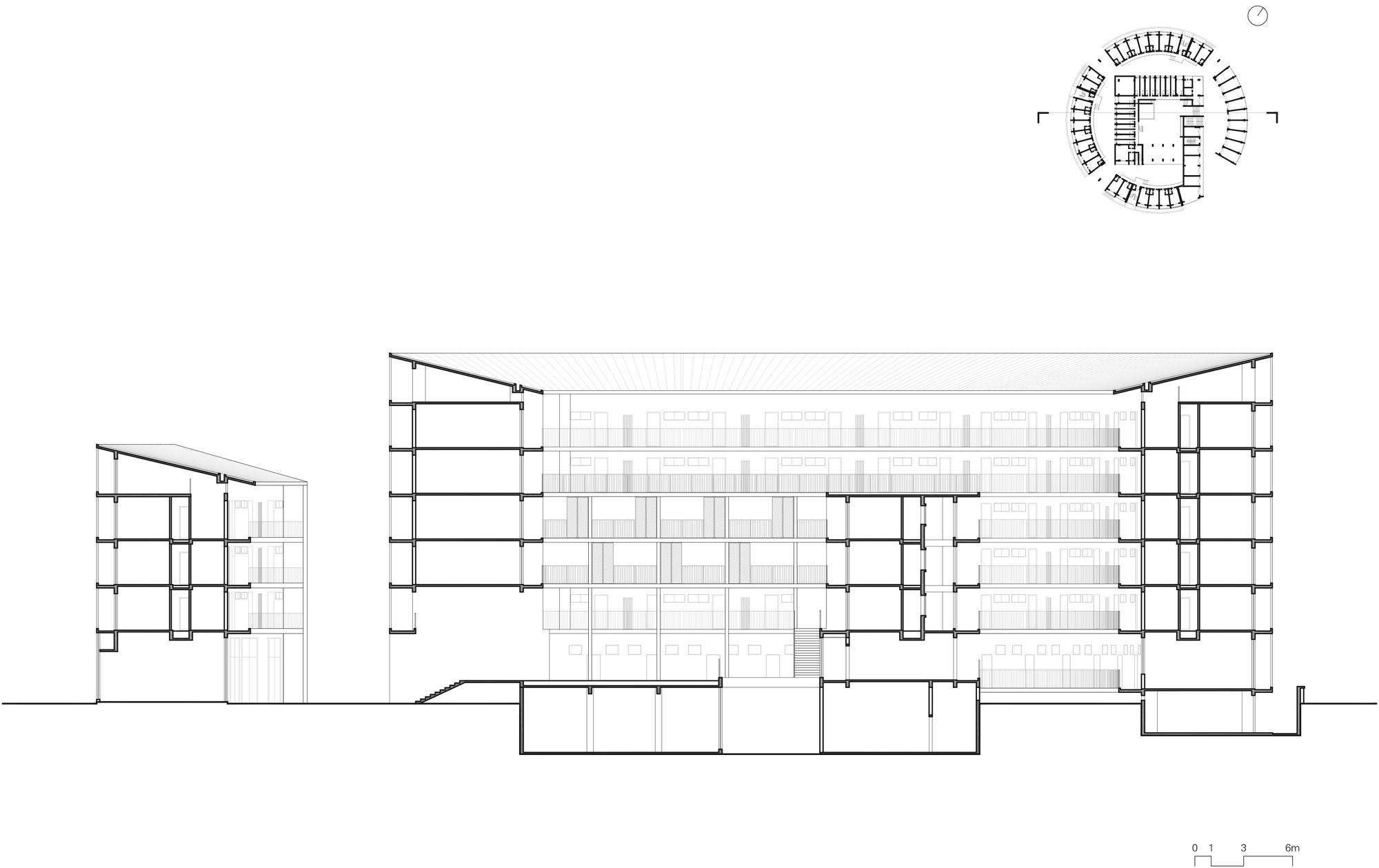 Xiao Du Liu, Yan Meng, Hui Wang. Tulou Collective Housing, Nanhai, Guandong, China (Section). 2005–2008