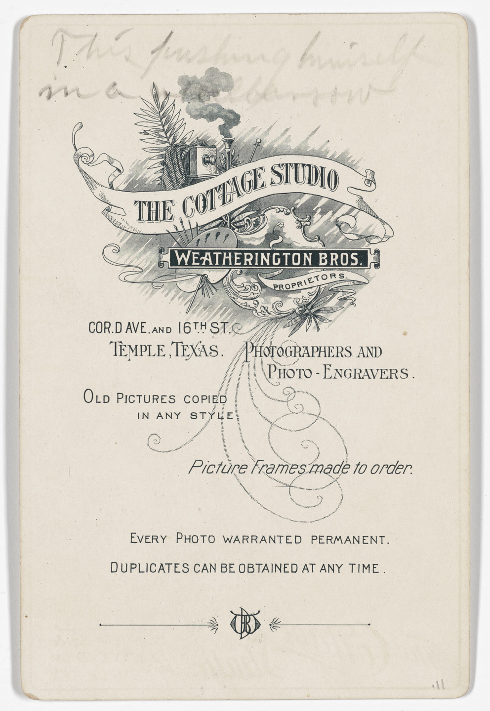 The Cottage Studio, George R. Weatherington, John W. Weatherington. Untitled. c. 1894