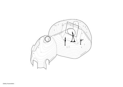Li Hu, Huang Wenjing. UCCA Dune Art Museum, Aranya, Hebei, China (Axonometric). 2015–2018