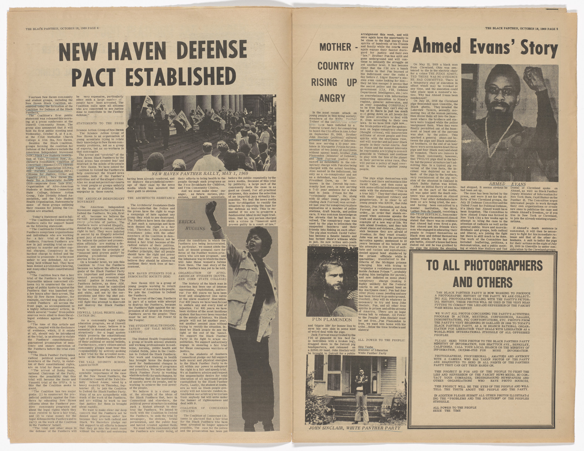 Emory Douglas. The Black Panther Newspaper, vol. 3, no. 26 (Street photograph). 1969