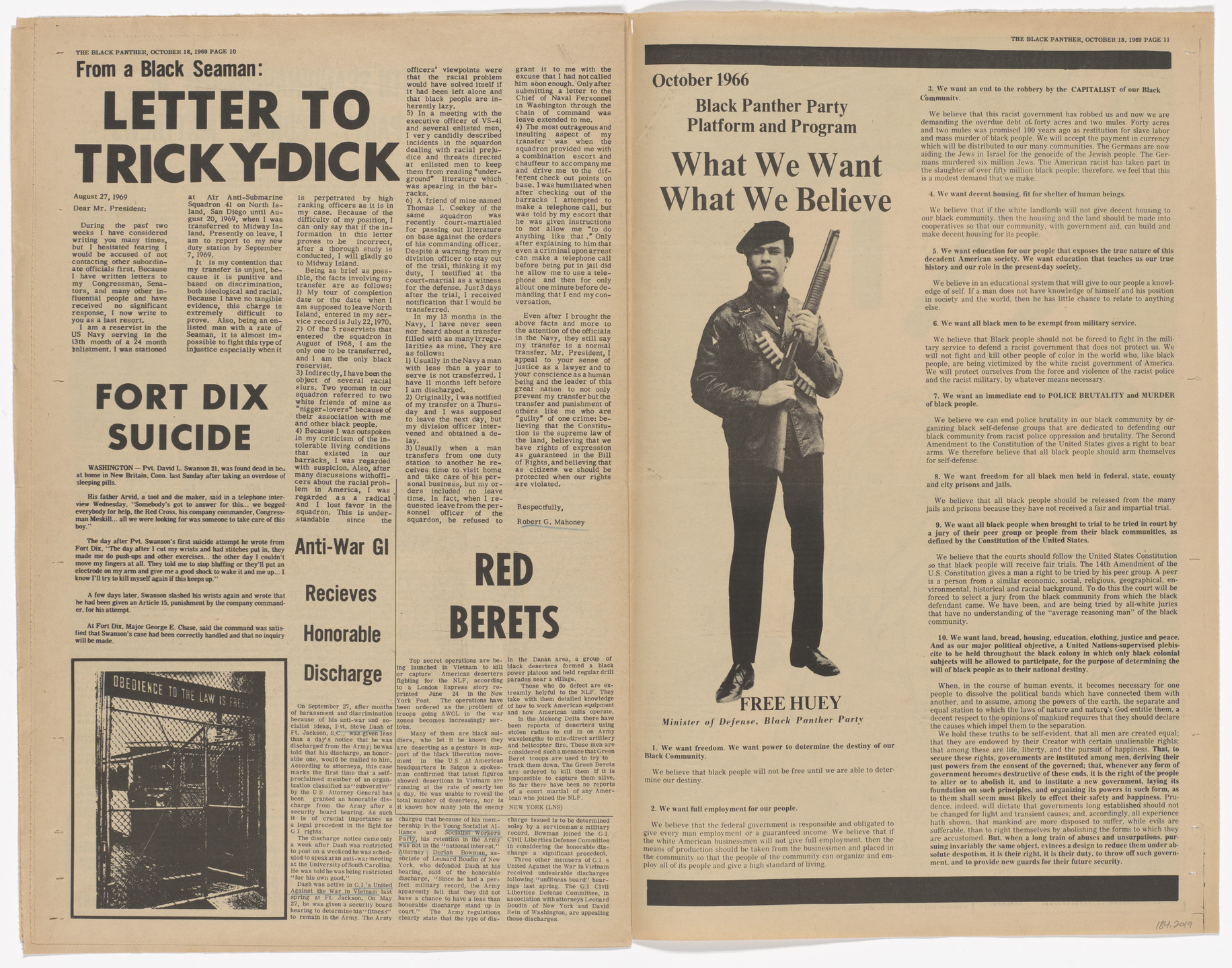 Emory Douglas. The Black Panther Newspaper, vol. 3, no. 26 (Street photograph). 1969