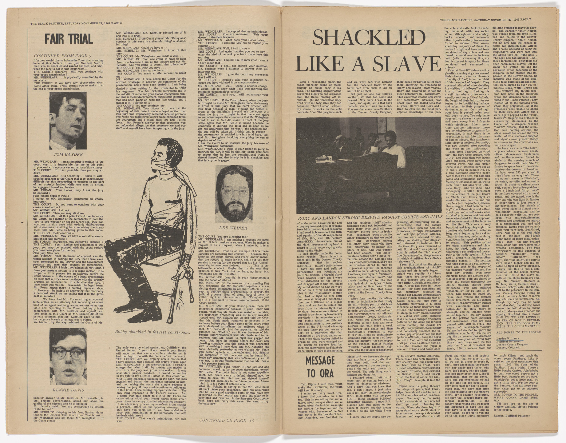 Emory Douglas. The Black Panther Newspaper, vol. 3, no. 32 (S.F pigs beat-choke Chairman Bobby Seale). 1969