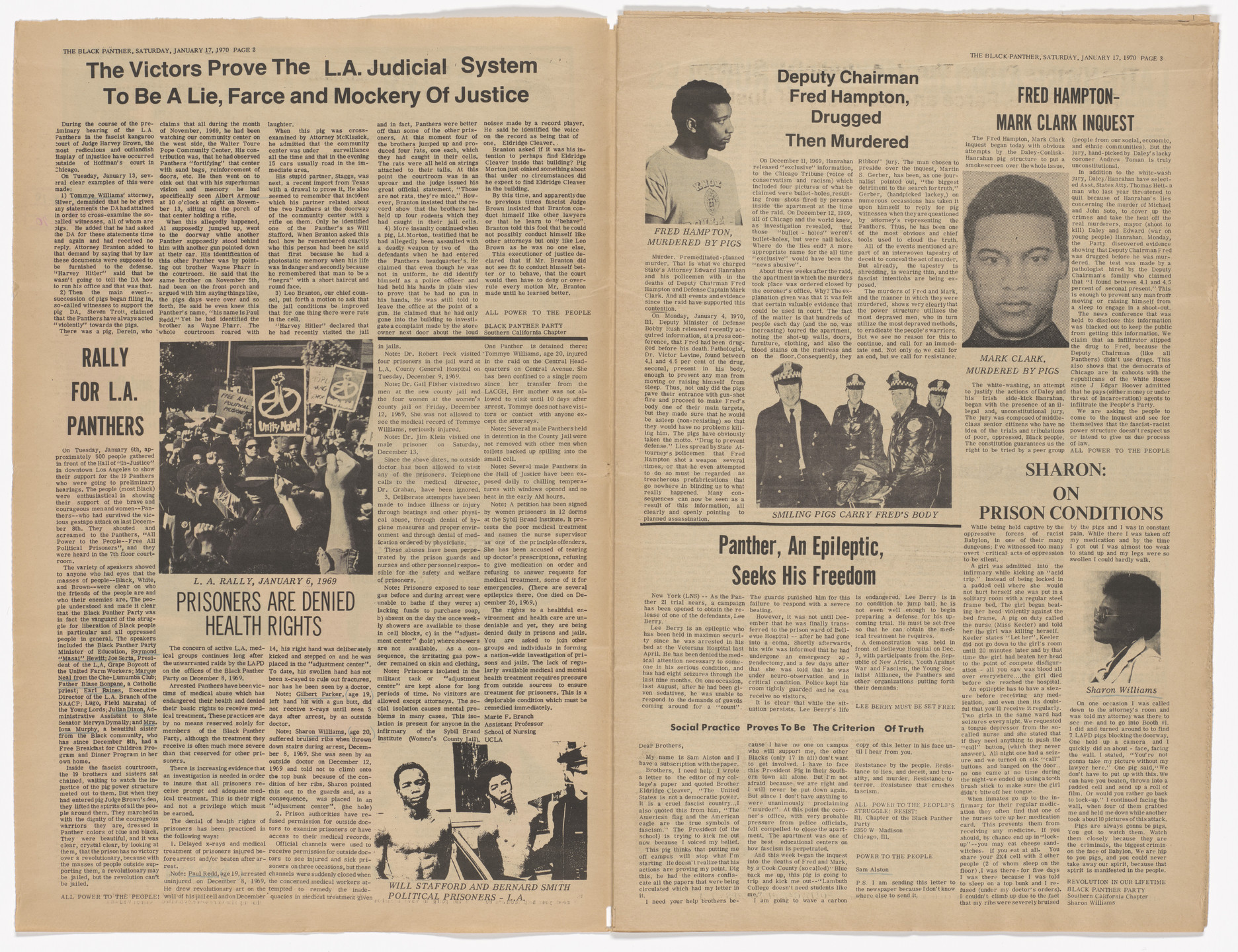 Emory Douglas. The Black Panther Newspaper, vol. 4, no. 7 (American Flag: Symbol of Fascism). 1970