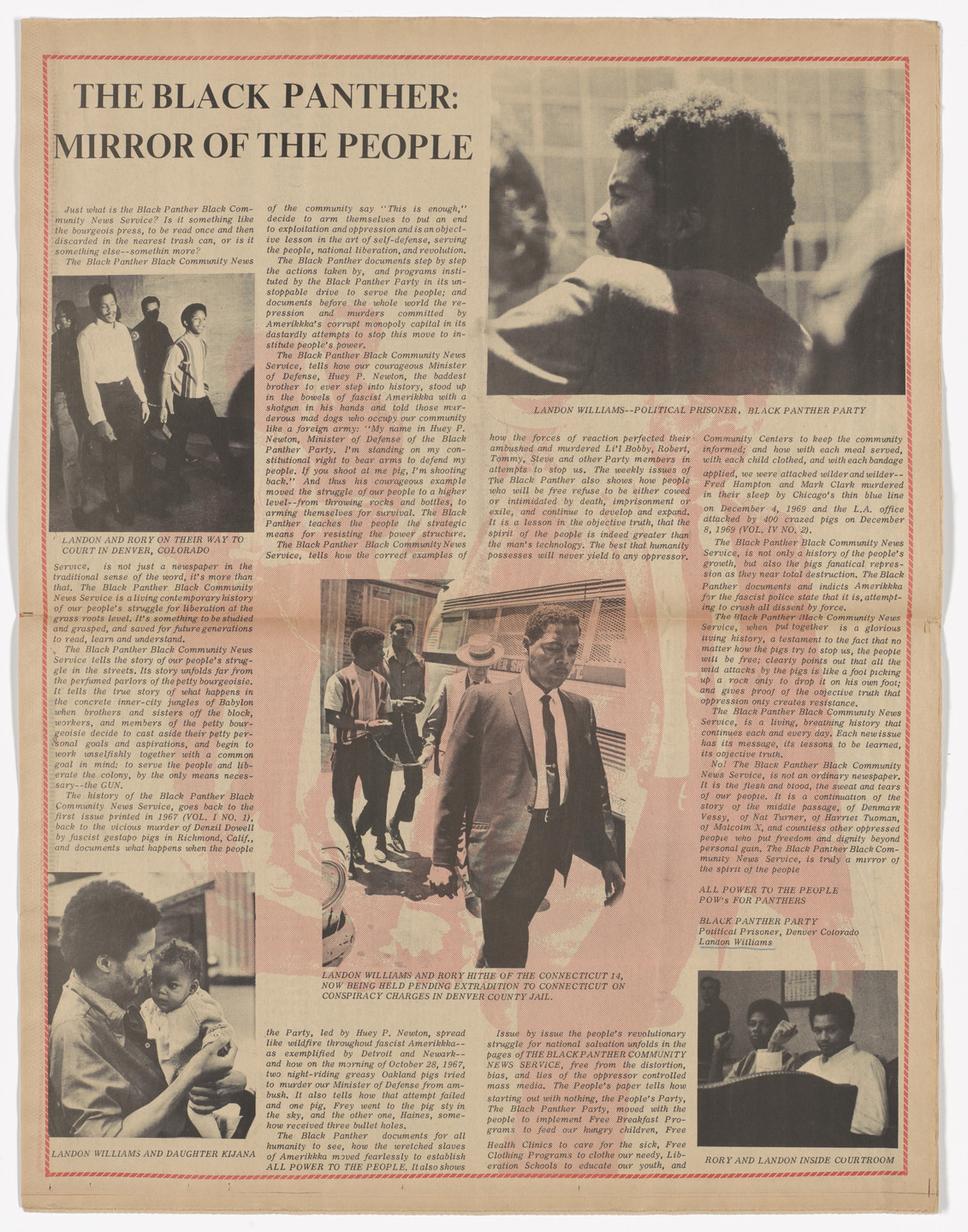 Emory Douglas. The Black Panther Newspaper, vol. 4, no. 7 (American Flag: Symbol of Fascism). 1970