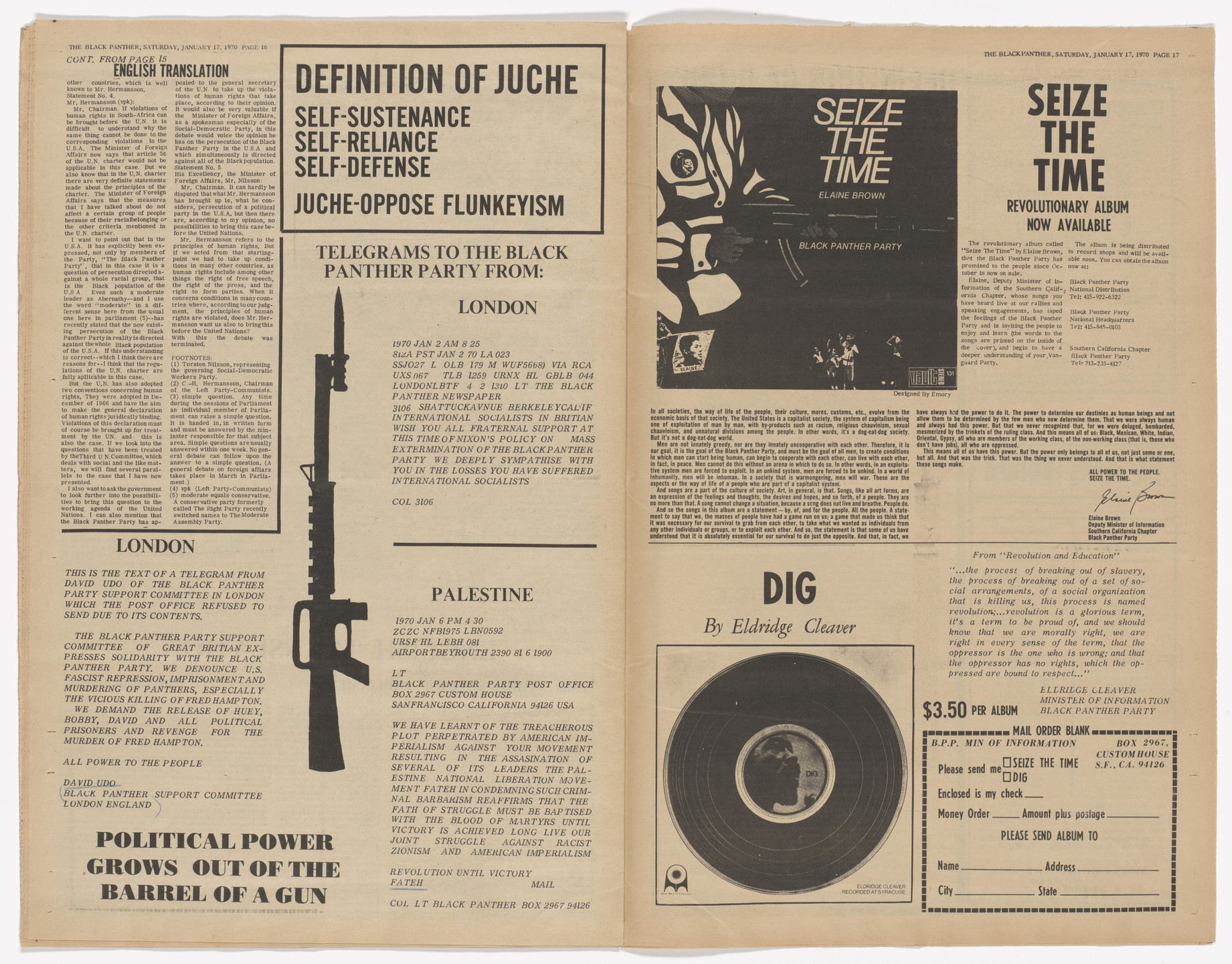 Emory Douglas. The Black Panther Newspaper, vol. 4, no. 7 (American Flag: Symbol of Fascism). 1970