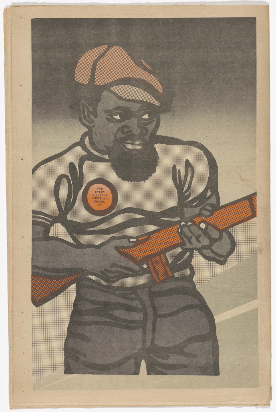 Emory Douglas. The Black Panther Newspaper, vol. 3, no. 18 (Kill black panther, kill black people). 1969