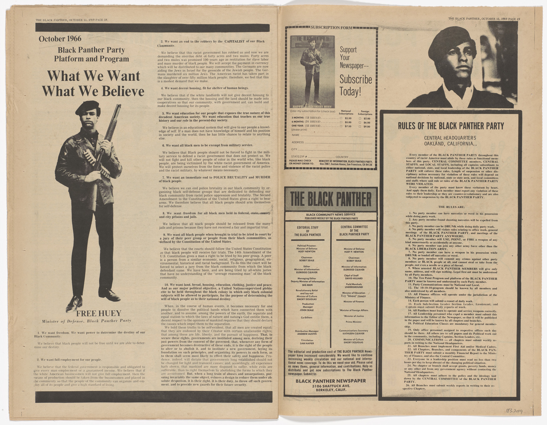 Emory Douglas. The Black Panther Newspaper, vol. 3, no. 25 (Oakland ...