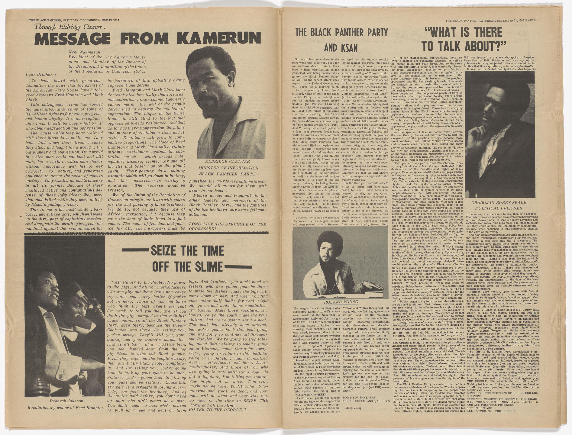 Emory Douglas. The Black Panther Newspaper, vol. 4, no. 2 (Fred Hampton murdered). 1969