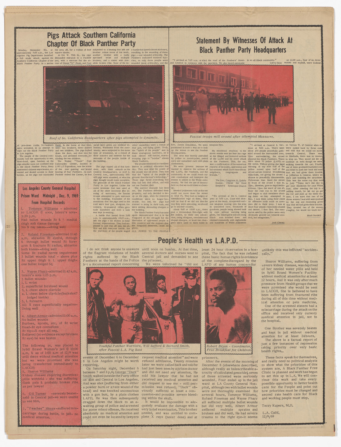 Emory Douglas. The Black Panther Newspaper, vol. 4, no. 2 (Fred Hampton murdered). 1969