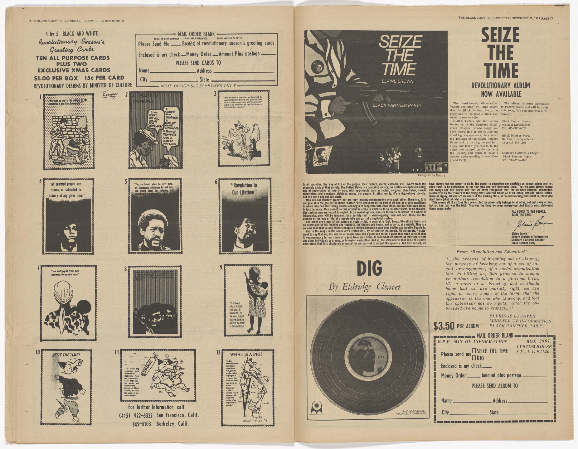 Emory Douglas. The Black Panther Newspaper, vol. 4, no. 2 (Fred Hampton murdered). 1969
