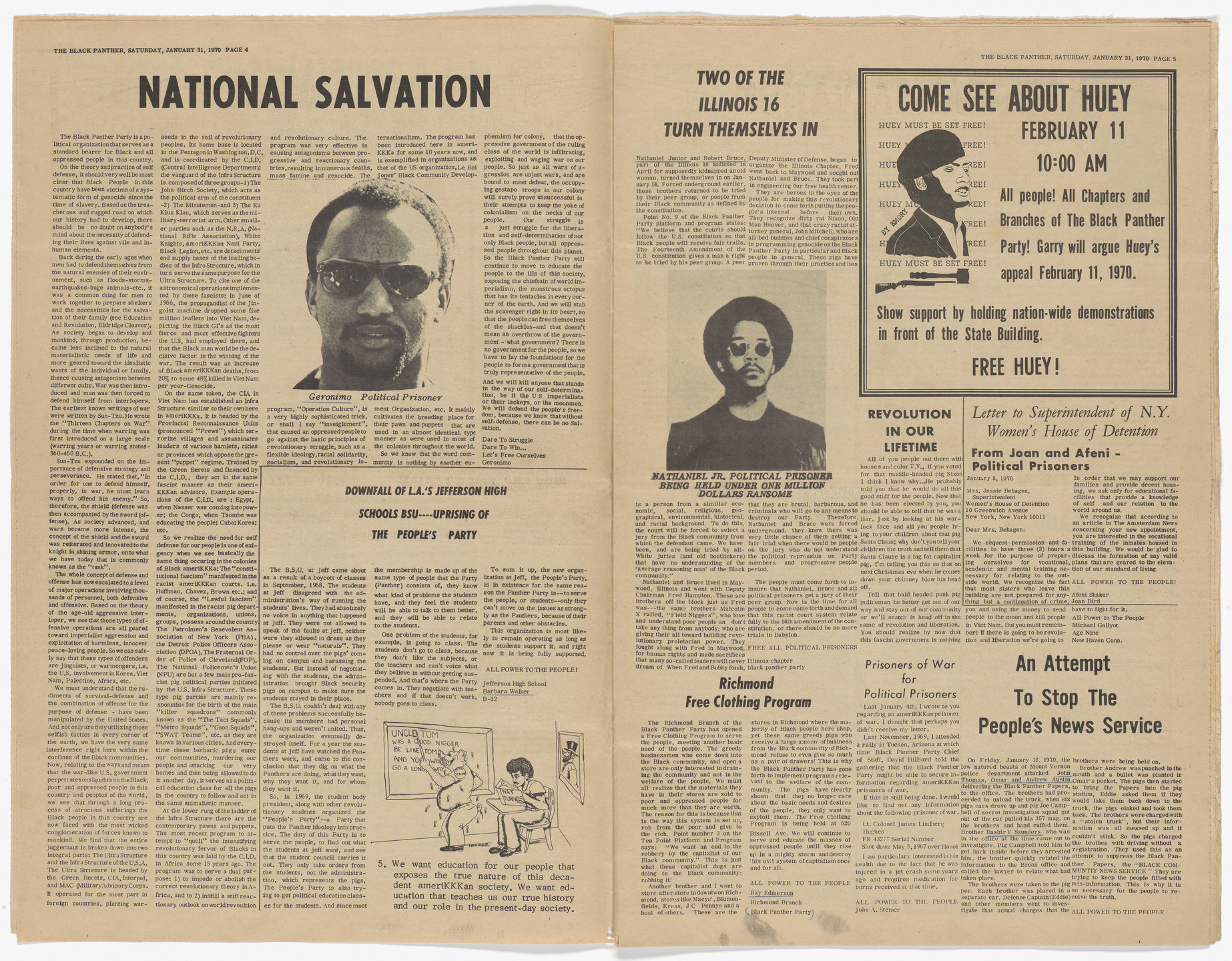 Emory Douglas. The Black Panther Newspaper, vol. 4, no. 8 (Free Breakfast for School Children). 1970