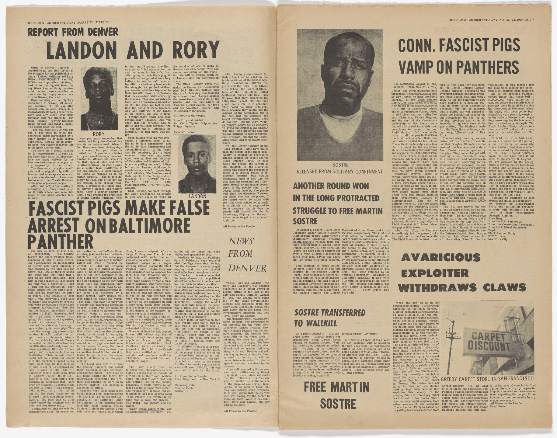 Emory Douglas. The Black Panther Newspaper, vol. 3, no. 18 (Kill black panther, kill black people). 1969