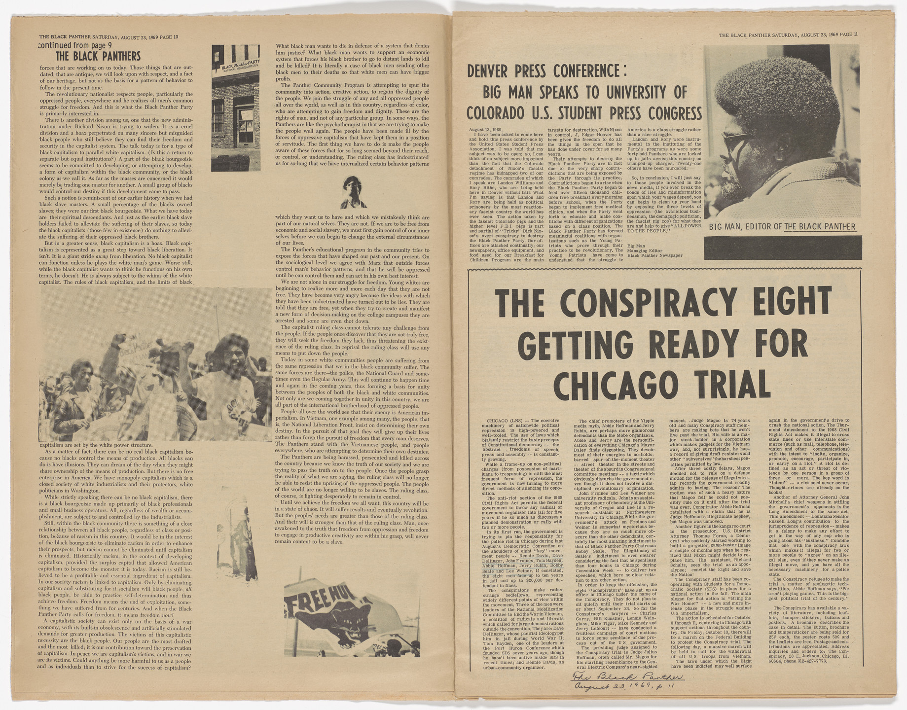 Emory Douglas. The Black Panther Newspaper, vol. 3, no. 18 (Kill black panther, kill black people). 1969