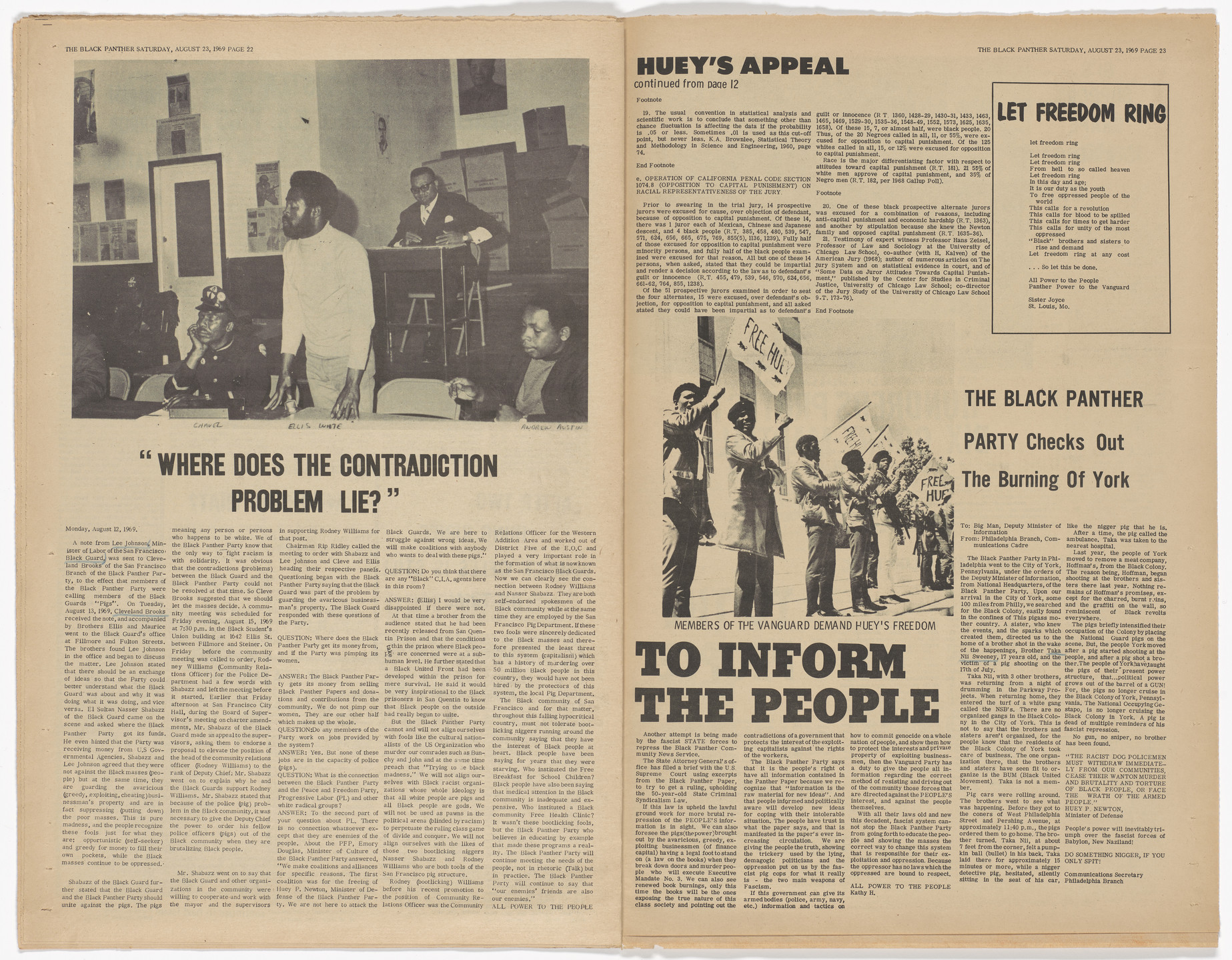 Emory Douglas. The Black Panther Newspaper, vol. 3, no. 18 (Kill black panther, kill black people). 1969