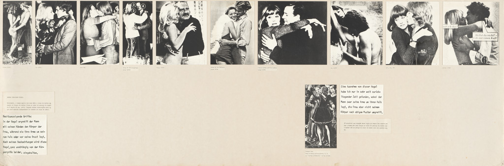 Panel from Let's Take Back Our Space: 'Female' and 'Male' Body Language as a Result of Patriarchal Structures, Marianne Wex, 1977