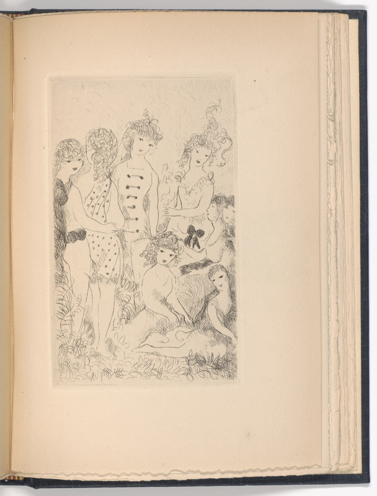 Huit filles dans un pré (Eight Girls in a Meadow) (plate, facing page 72) from Dix filles dans un pré (Ten Girls in a Meadow)