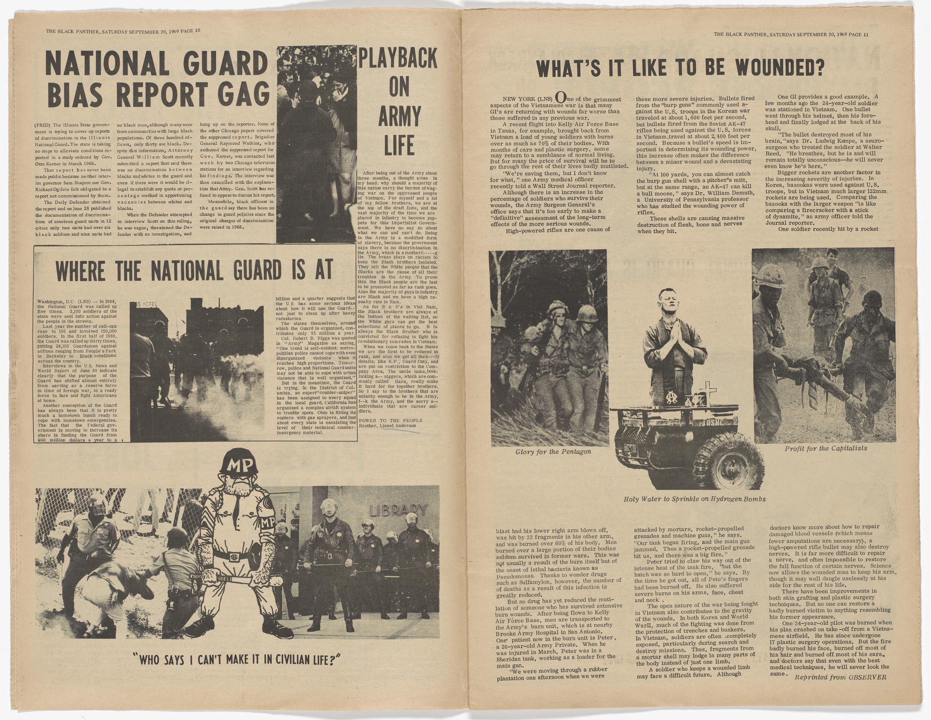 Emory Douglas, Yolanda Lopez. The Black Panther Newspaper, vol. 3, no. 22 (Our fight is not in Vietnam). 1969