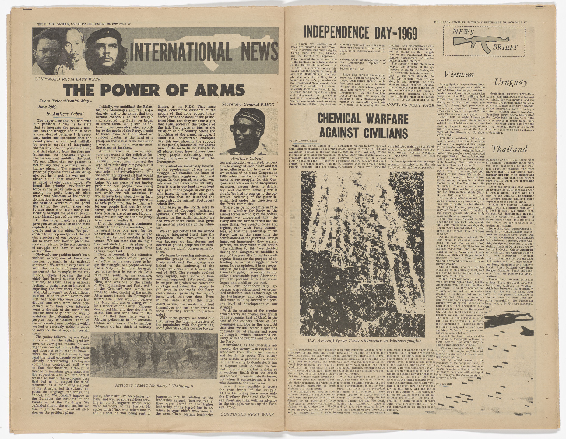 Emory Douglas, Yolanda Lopez. The Black Panther Newspaper, vol. 3, no. 22 (Our fight is not in Vietnam). 1969