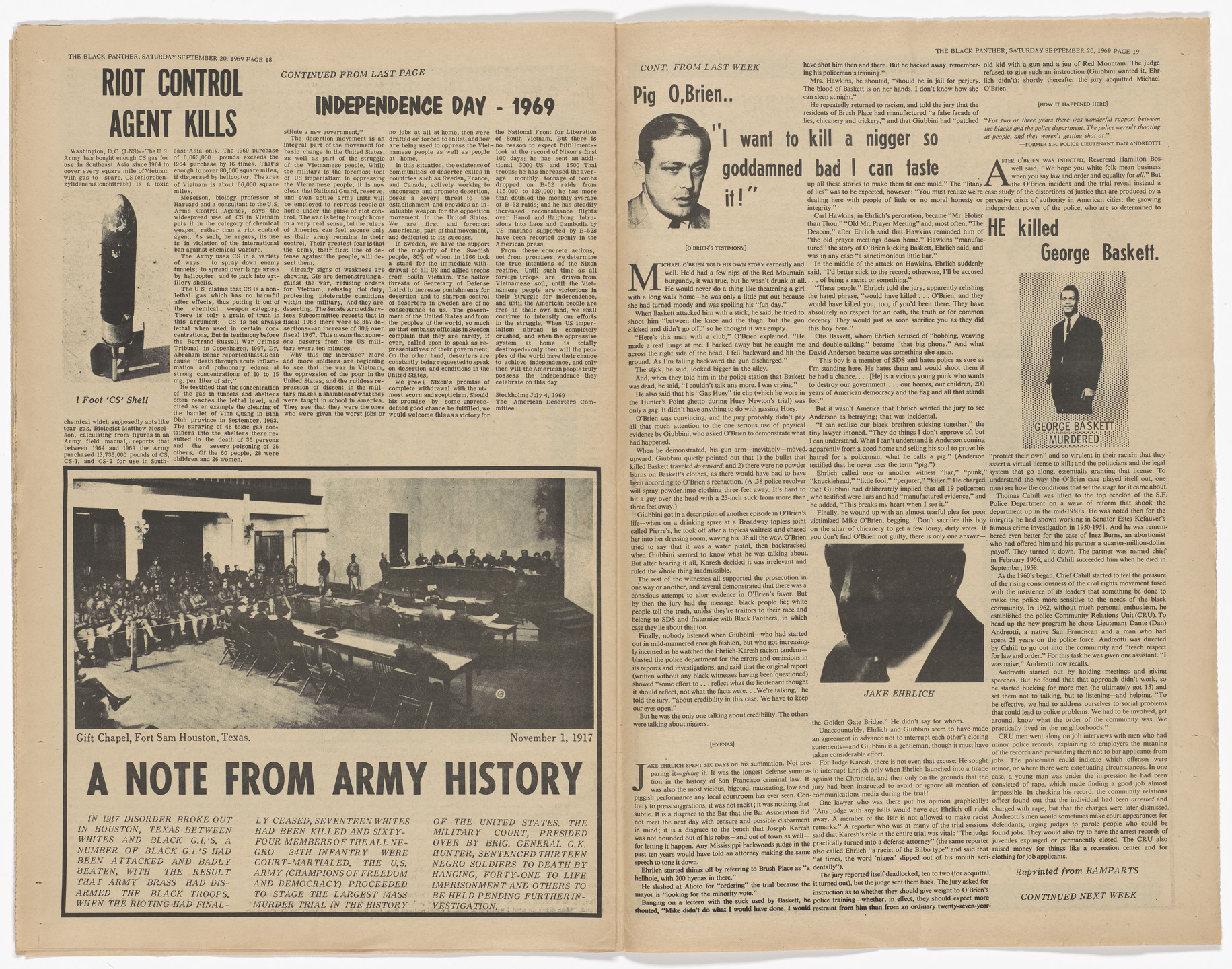 Emory Douglas, Yolanda Lopez. The Black Panther Newspaper, vol. 3, no. 22 (Our fight is not in Vietnam). 1969