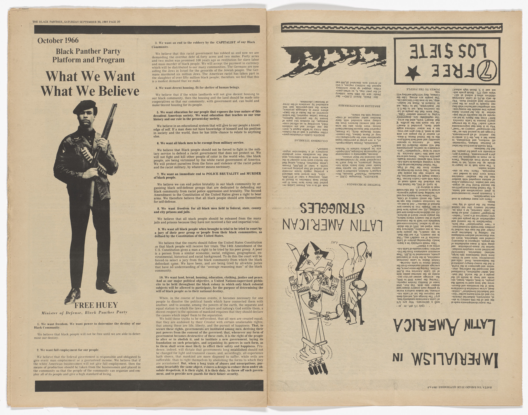Emory Douglas, Yolanda Lopez. The Black Panther Newspaper, vol. 3, no. 22 (Our fight is not in Vietnam). 1969