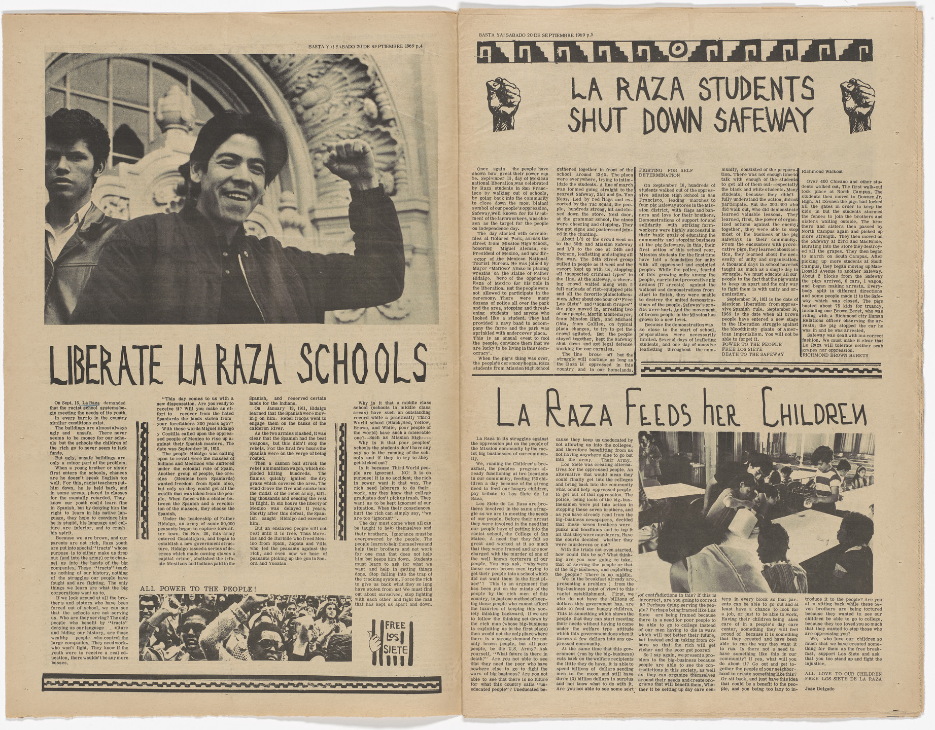 Emory Douglas, Yolanda Lopez. The Black Panther Newspaper, vol. 3, no. 22 (Our fight is not in Vietnam). 1969