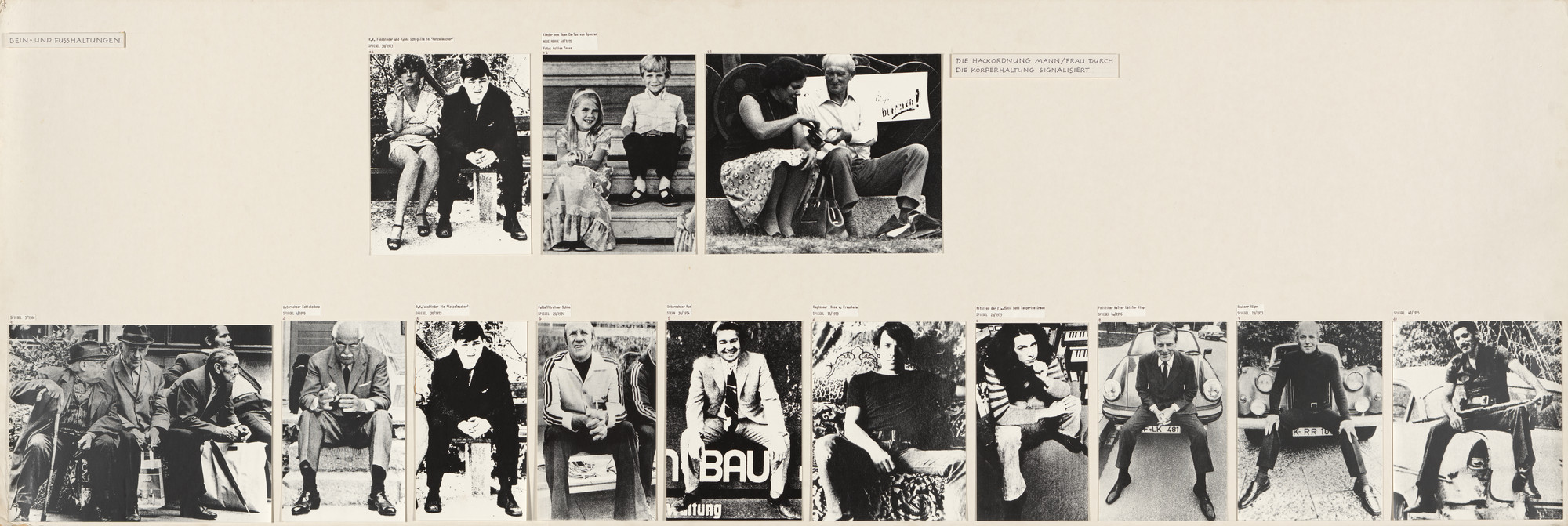 Marianne Wex. Panel from Let's Take Back Our Space: 'Female' and 'Male' Body Language as a Result of Patriarchal Structures