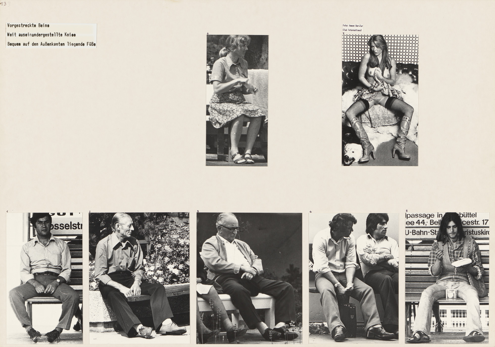 Marianne Wex. Panel from Let's Take Back Our Space: 'Female' and 'Male' Body Language as a Result of Patriarchal Structures