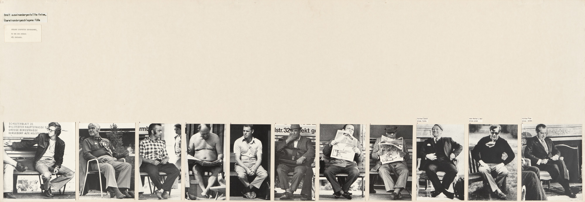 Marianne Wex. Panel from Let's Take Back Our Space: 'Female' and 'Male' Body Language as a Result of Patriarchal Structures