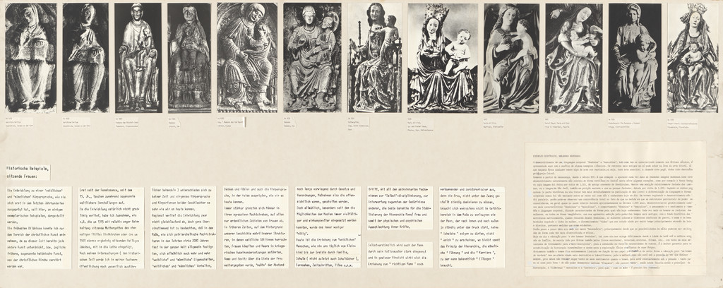 Panel from Let's Take Back Our Space: 'Female' and 'Male' Body Language as a Result of Patriarchal Structures, Marianne Wex, 1977